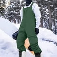 thumbnail image 5 of Men's Insulated Ski Bib Snow Pants Sleeveless Shoulder Strap Solid Long Pants Jumpsuit with Overalls for Outdoor Green M, 5 of 9
