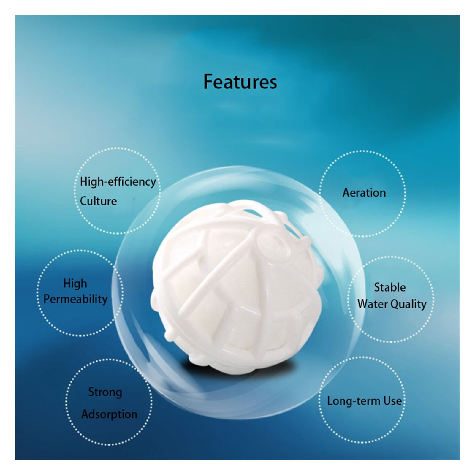 5Pcs Aquarium Filter Bio Balls Portable Wet Dry Cotton for Air Pump Clean Fish Tank Pond Sponge