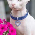 thumbnail image 4 of Rhinestone Pet Collar, Sparkling 3 Rows Crystal Diamond Dog Collars, Adjustable Rhinestones Wedding Collar, Jewelry for Small Medium Large Pets, Cats, Dogs (Blue, Medium), 4 of 6