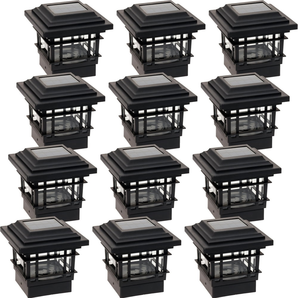 12 Pack GreenLighting Black Classica High Lumen Deck Fence Solar Post