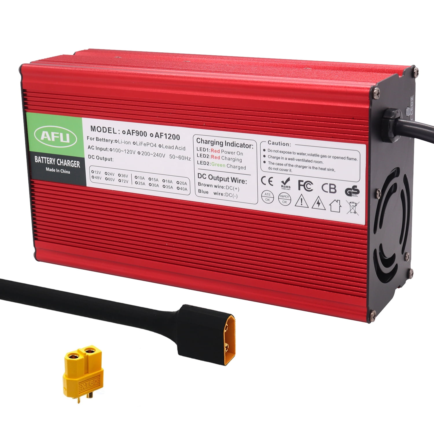 84V 10A Charger 74V Li-ion Battery Smart Charger Used for 20S 72V 74V Lithium Battery Aluminum Case
