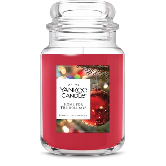 Yankee Candle 22 oz Original Large Jar Scented Candle, Home For The Holidays, Red