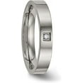 thumbnail image 6 of Chisel Titanium Polished with CZ 4.2mm Flat Comfort Fit Band - Ring Size 7.5, 6 of 8