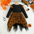 thumbnail image 4 of ENFLASH Baby Girls Orange Halloween Bat Print Dress - Toddler Girl Irregular Tutu Dresses for Kids 9M-5Y, 4 of 8