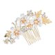 thumbnail image 3 of Peine de Pelo Nupcial Horquilla de Cabello con Flores Artificiales Joyas para Novia Elegante Macarena clip de peine para el cabello con flores de cristal, 3 of 8