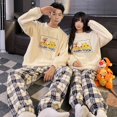 thumbnail image 3 of Pijamas de pareja de Winnie the Pooh de Disney, pijamas de invierno con cuello redondo de franela gruesa y cálida para mujer, ropa de descanso para hombre y mujer, 3 of 5