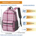thumbnail image 3 of Pink and Black Checkered Pattern 17" School Backpacks for Teens,Waterproof Oxford Fabric,S-Shape Padded Straps for School,Travel,Hiking,Camping, 3 of 6