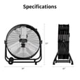 thumbnail image 7 of Industrial Drum Fan 30", High Velocity, 8520 CFM, 3-Speed, Heavy Duty Metal Fan for Commercial, Factory(Black), 7 of 7
