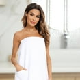 thumbnail image 4 of Toalla de baño para mujer, toalla de baño para ducha de Spa, albornoces de microfibra suave, envoltura con turbante para el pelo Vhermosa, 4 of 5