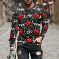 thumbnail image 2 of Stamzod Men Clothes Clearance Men's Vintage T Shirts Long Sleeve Tops For Men Color Funny Heart Print Plus Size Graphic Tees Men's T Shirts, 2 of 5