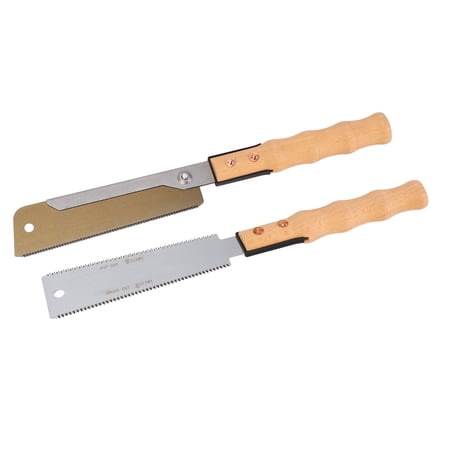Rupoun 2 Pcs Hand Saws Set 7 Inch Gold Dovetail Saw and Double Sided Flush Cut Pull Saw for Precision Woodworking DIY Crafting Tenon Cutting Carpentry Tools (7 inches / 17.8 cm)
