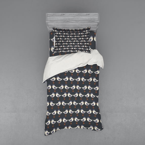 Ambesonne Birds Bedding Set 3 Pcs, Cartoon Retro Animals, Twin, Multicolor