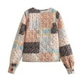 thumbnail image 5 of Siilsaa Women Open Front Puffer Jacket Vinatge Floral Print Crop Quilted Cardigan Y2k Patchwork Padded Coat Streetwear Yellow,L, 5 of 5