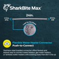SharkBite Max 1/2 Inch x 3/4 Inch FIP x 24 Inch Stainless Steel Braided