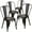 Copper, variant on Flash Furniture Blake Commercial Grade 4 Pack Distressed White Metal Indoor-Outdoor Stackable Chair