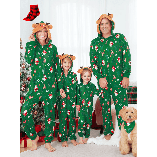 PatPat Pyjamas Assortis des Fêtes pour la Famille, Ensembles de Pyjamas des Fêtes pour Adultes, Ados, Enfants, Bébé et Chien