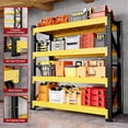 thumbnail image 6 of 47" W Garage Shelving with Pegboard 3000LBS Garage Shelving Heavy Duty 4-Tier Metal Storage Shelves Adjustable Shelf Unit for Basement Warehouse 47.3" W x 23.7" D x 78.7" H Black&yellow, 6 of 8