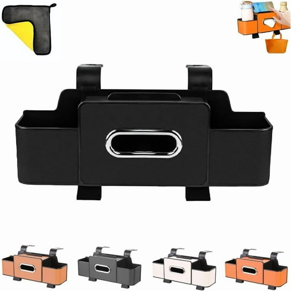 3-in-1 Car Backseat Organizer, 2026 New Multifunctional Car Seat Back Storage Box, With Spill-Proof Cup Holders and Heavy-Duty Hooks, for Sedan or Truck