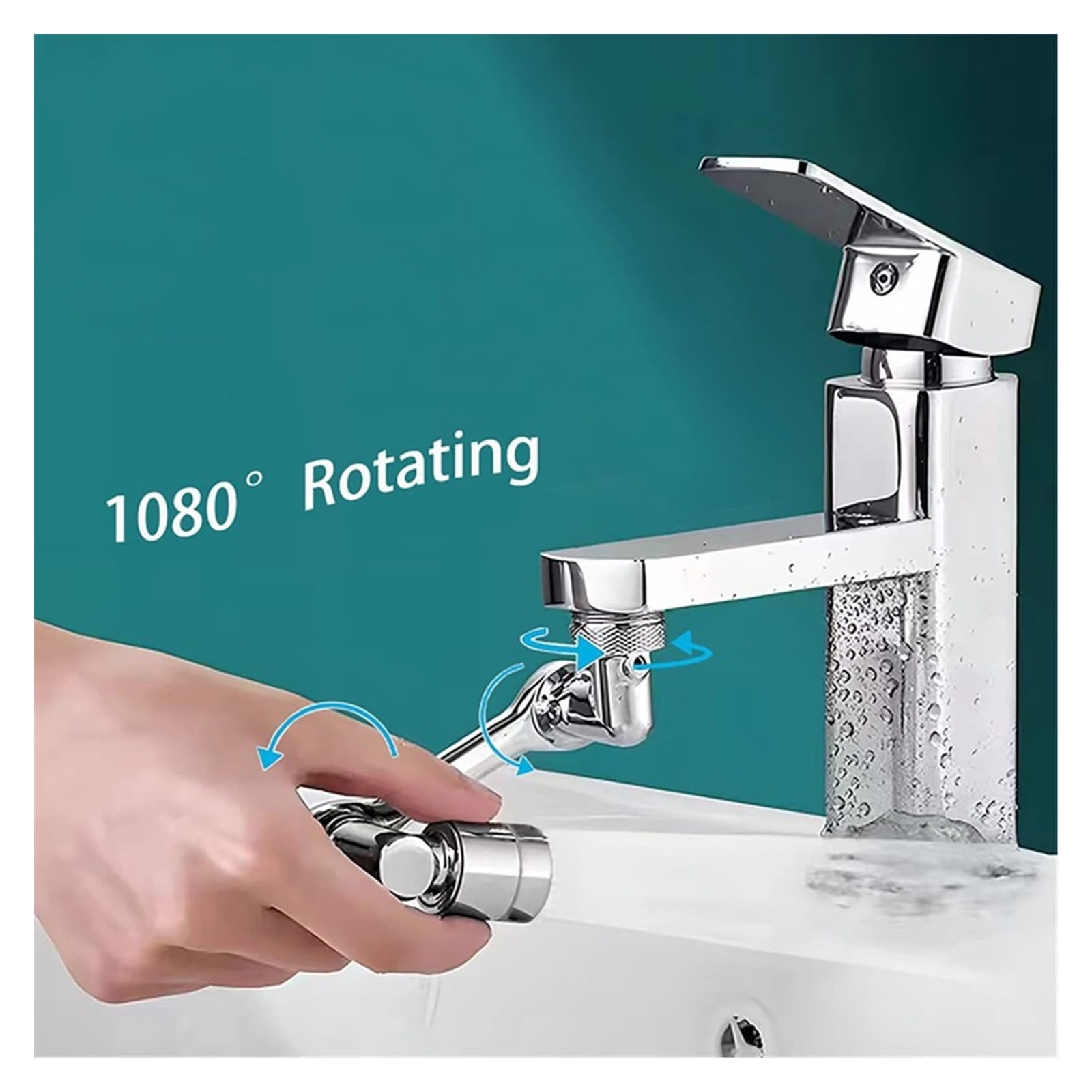 1080 Degree Universal Extension Faucet Washbasin Tap Splash Aerator Splash Filter Faucet Faucet Adaptor Rotary Robot Arm ,Water Saving