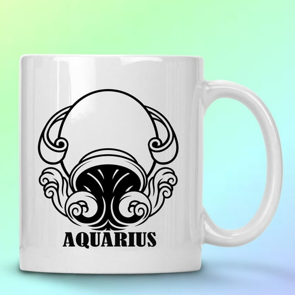 WHITE COFFEE MUG 11 OZ AQUARIUS
