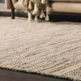 thumbnail image 5 of Hauteloom Arabi Boho Hand Woven Wool Natural Fiber Soft Area Rug for Living Room, Bedroom, Dining Room- Traditional Farmhouse High Pile Braided Carpet - Black, Gray, Beige - 3'6" x 5'6", 5 of 12