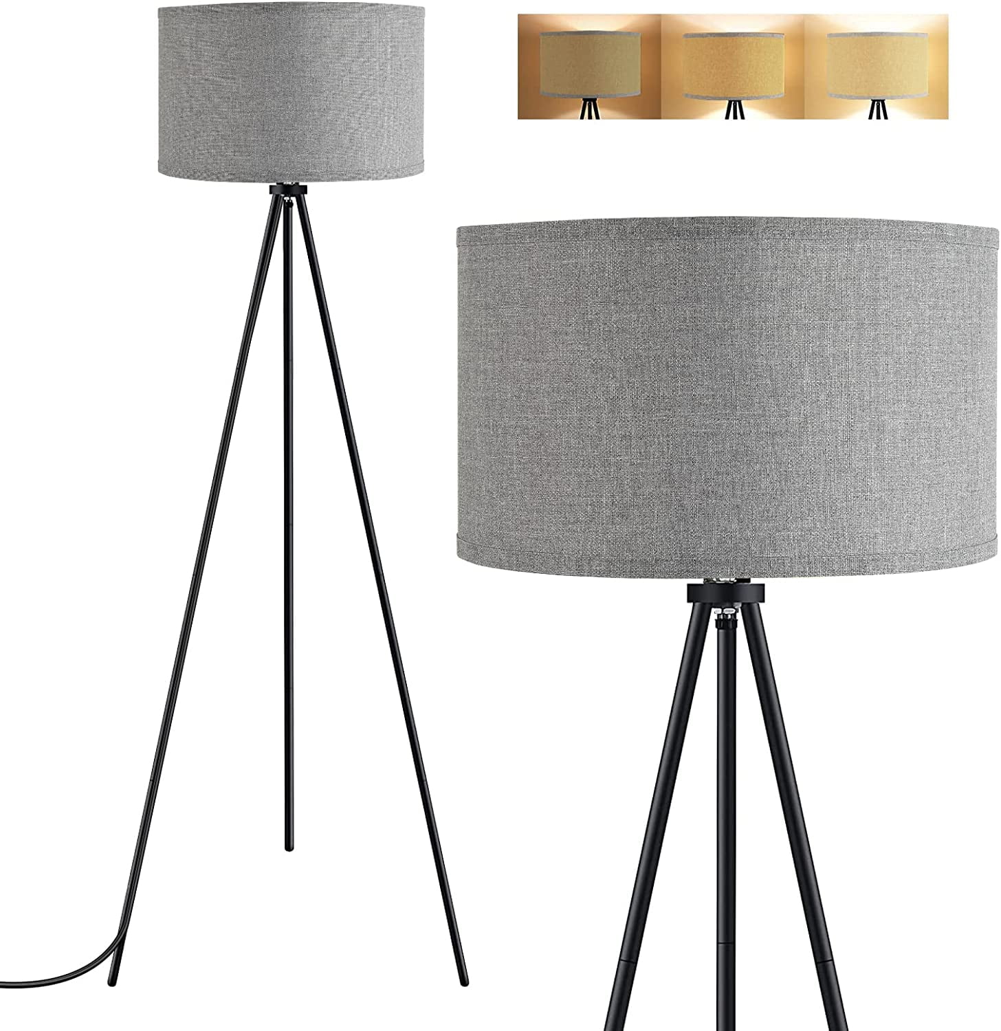 BoostArea Floor Lamp for Living Room Tripod Floor Lamp 15W LED Bulb 3