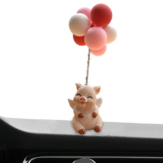 Erty Car Interior Ornament Animal Ornaments with Colorful Balloons Resin Animals Automotive Interior Supplies Decoration well-liked