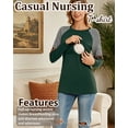 thumbnail image 5 of Women's Maternity Nursing Shirt Top Long Sleeve Patchwork Breastfeeding Clothes, 5 of 8