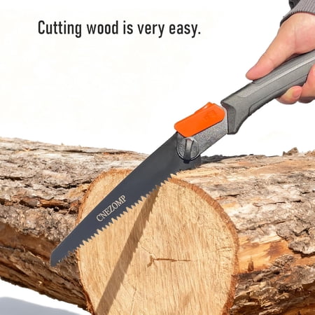 GEREMF-3-in-1 Folding Hand Saw with Wood Metal and PVC Blades Portable Camping and Pruning Tool for Backpacking Hunting Bushcraft with Storage Pouch