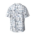 thumbnail image 5 of Uemuo Dock Rudder Pattern Cotton Linen Short Sleeve Shirts,Casual Lightweight Button Down Shirts,Vacation Beach Summer Tops-4X-Large, 5 of 7