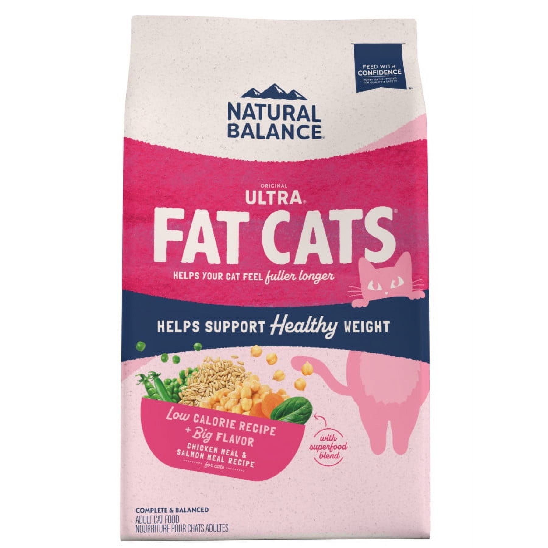 Natural Balance Fat Cats Chicken Meal, Salmon Meal, Garbanzo Beans, Peas & Oat Groats Dry Cat Food, 15 Pounds