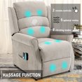 thumbnail image 2 of Boyel Living Power Lift Recliner Chair Massage Sofa Living Room Chair for Elderly with Side Pocket，Remote Control，Chenille Knit Fabric，Beige, 2 of 9