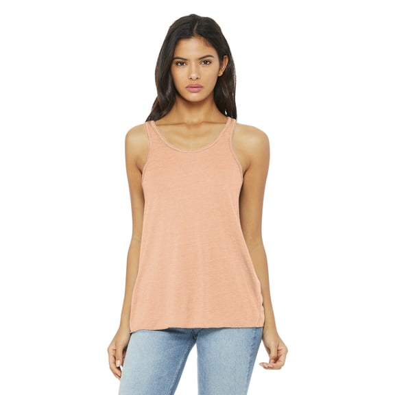 Ladies' Flowy Racerback Tank - PEACH SLUB - XS