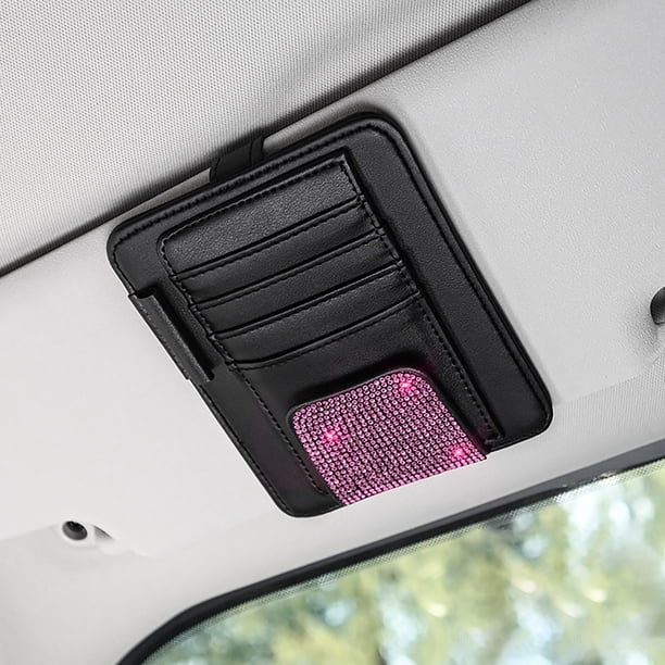 XWSHYW Contenedores de Almacenamiento Clip de Almacenamiento para Coche Contachuelas de Diamantes, Multifuncional, para Gafas de Sol de Mujer, Clip de Almacenamiento Parasol de Coche En El Interior D