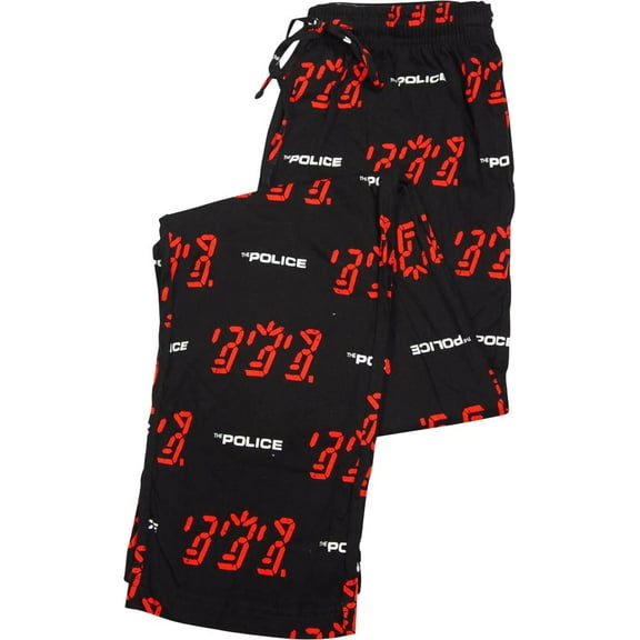 The Police - Mens Ghost In The Machine Album Cover Knit Sleep Lounge Pant 39481-Small (Black)