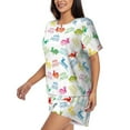 thumbnail image 2 of "Wukai Happy Easter Rabbit Women's Pajama Set - Short-Sleeve Top and Shorts with Elastic Waistband and Pockets for Loungewear, Yoga, and Casual Wear-4X-Large, 2 of 8