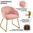 thumbnail image 4 of Yaheetech Flower-Shaped Velvet Accent Chair with Gold Metal Legs for Living Room, Pink, 4 of 7