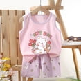 thumbnail image 2 of XDZJLR Baby Girls Outfits Children'S Tank Cartoon Printed Summer Dress for Sets, 2 of 5
