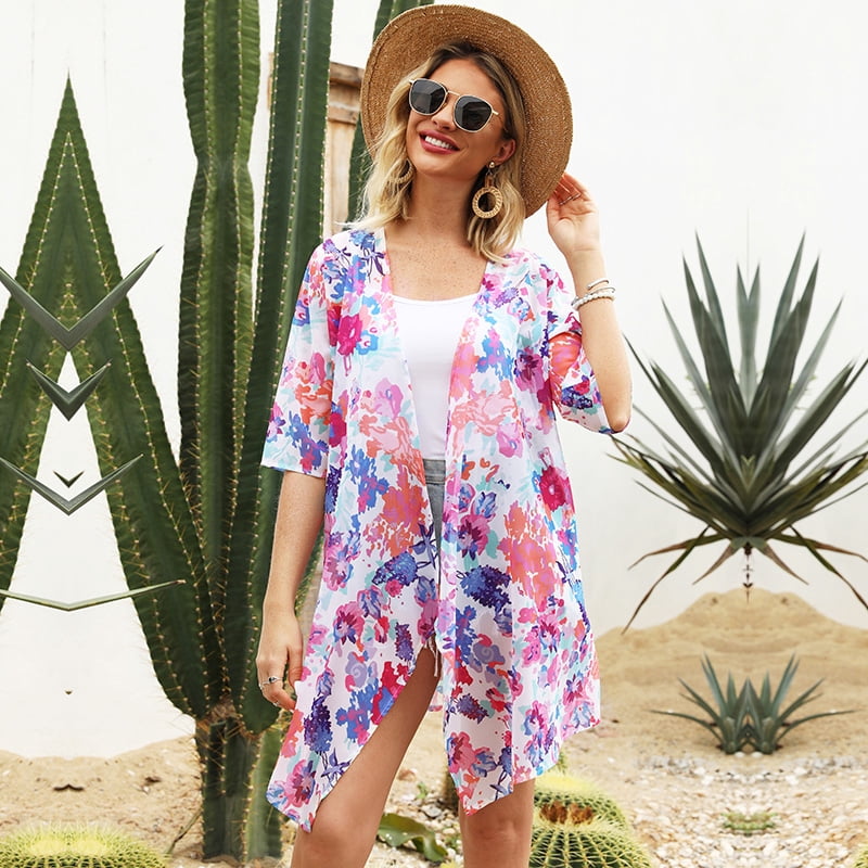 Casual Bohemian Beach Kimono - Walmart 