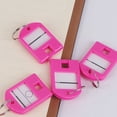 thumbnail image 1 of Suitcase Luggage ID Tag Name Holder Baggage Tags Key Keys Chain Ring Label Pendant Hanging Chain Accessory for School Office Shop Pink, 1 of 7