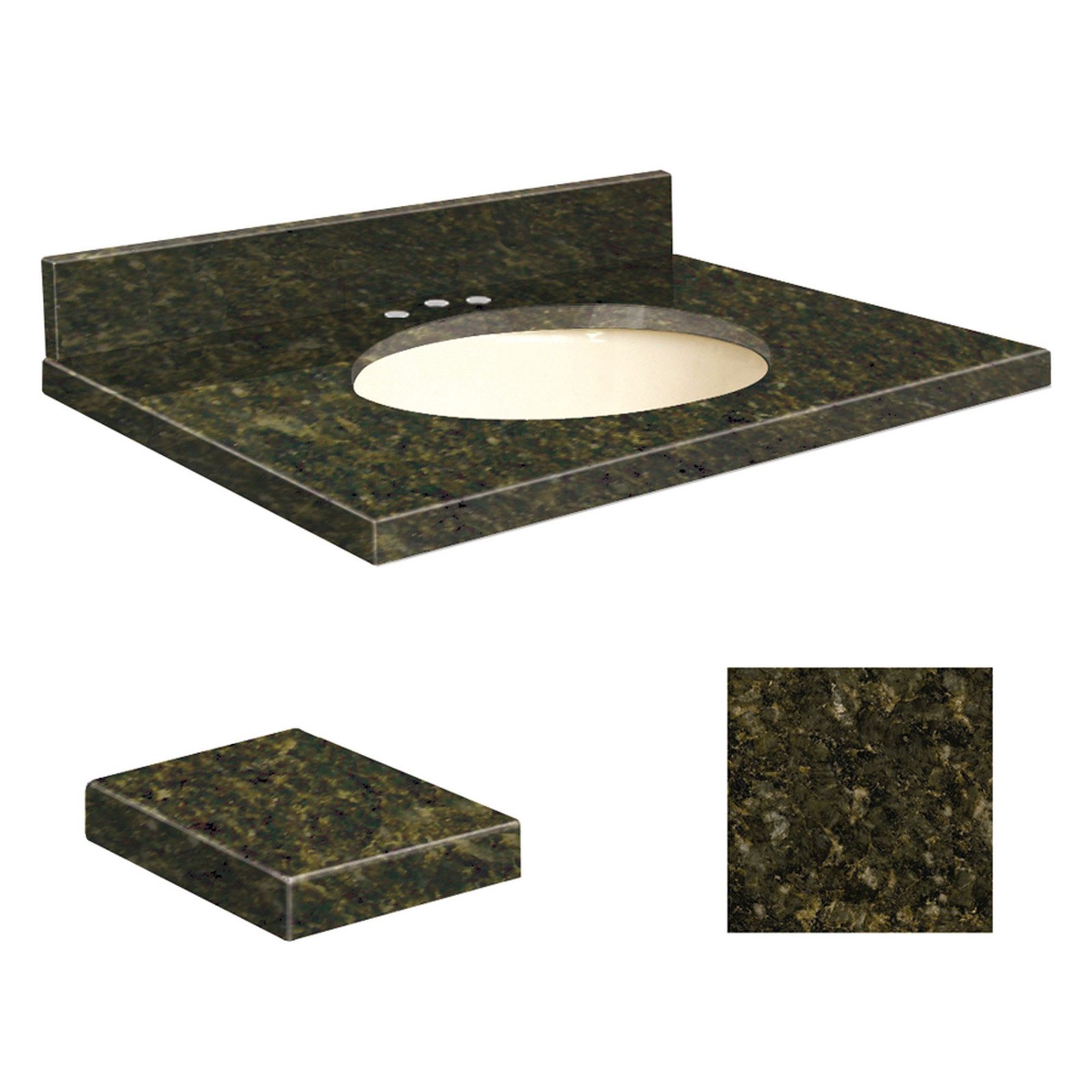 Samson 31W x 22D in. Granite Single Sink Vanity Top with Biscuit Bowl