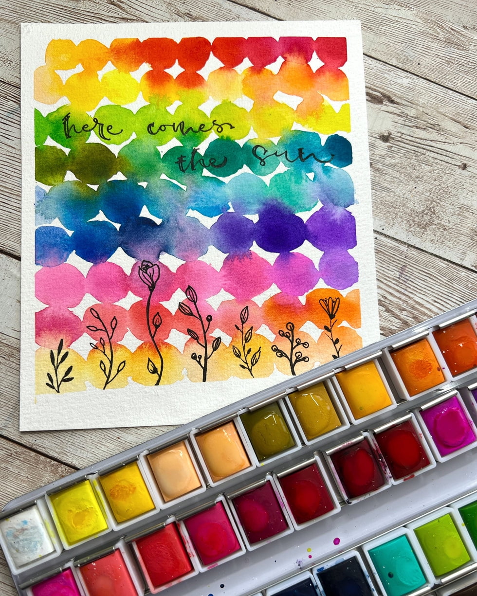 KINGART PRO Artist Watercolor Half-Pans, Tin Box with Water Brush, Set of 48 Vibrant Colors