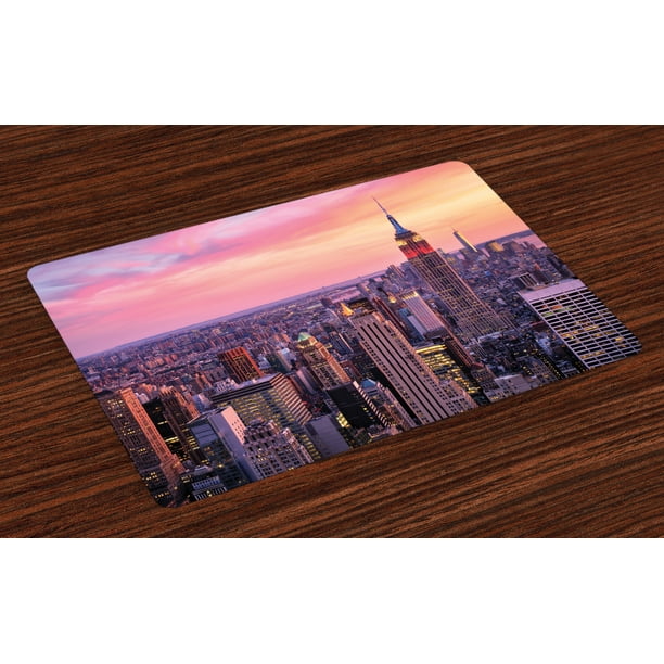 Cityscape Placemats Set of 4 New York City Midtown with Empire State