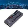 thumbnail image 1 of HUB USB 3.0, Divisor USB de 7 Puertos, 4 Puertos de Transferencia de DataS de Alta Velocidad, 3 Puertos de Carga Rápida Con Adaptador de Corriente E, 1 of 7