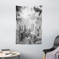 thumbnail image 1 of Black and White Tapestry, Aerial View Montreal Canada Cityscape with Skyscrapers Architecture, Wall Hanging for Bedroom Living Room Dorm Decor, 40W X 60L Inches, Black White Grey, by Ambesonne, 1 of 2