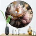 thumbnail image 2 of Designart "Marble Peony Flower Pink Gold V" Floral Peony Round Metal Art, 2 of 5