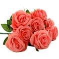 thumbnail image 2 of Bouquet de Fleurs Artificielles Roses pour Arrangement DIY Centre de Table de Jardin Maison Décorations Roses Blanches Fausses, 2 of 8