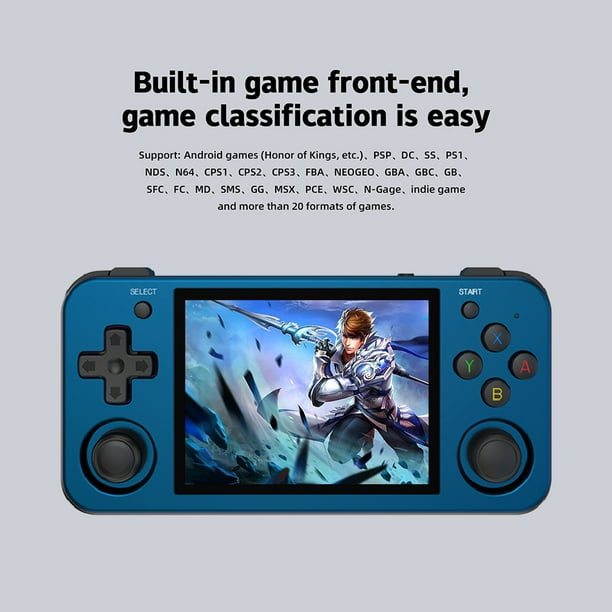 Consola De Juegos Retro Consola de juegos portátil retro Reproductor de juegos de arcade con pantalla IPS de 3,5 pulgadas (16G azul) Likrtyny Para estrenar