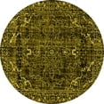 thumbnail image 1 of Ahgly Company Machine Washable Indoor Round Persian Yellow Bohemian Area Rugs, 8' Round, 1 of 4