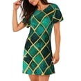 thumbnail image 2 of Lsque Green Mosaic Glass Pattern Nightgowns for Women Sleep Shirts Short Sleeve Nightshirt Pullover Nightdress Soft Sleepwear Relaxed Fit Nightdress, 2 of 6
